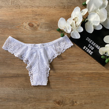 Load image into Gallery viewer, MICROFIBRE/LACE PANTY - WHITE