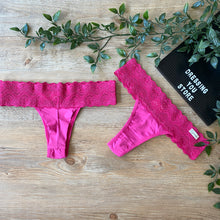 Load image into Gallery viewer, LACE-WAIST THONG PANTY - PINK