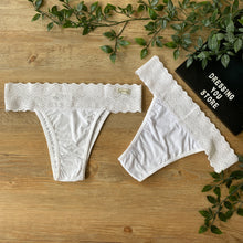 Load image into Gallery viewer, LACE-WAIST BRAZILIAN PANTY - WHITE