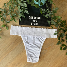 Load image into Gallery viewer, LACE-WAIST BRAZILIAN PANTY - WHITE