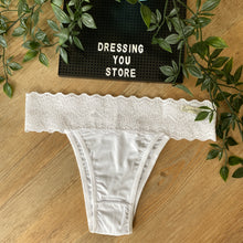 Load image into Gallery viewer, LACE-WAIST BRAZILIAN PANTY - WHITE