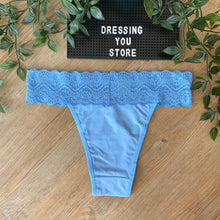 Load image into Gallery viewer, LACE-WAIST BRAZILIAN PANTY - LIGHT BLUE