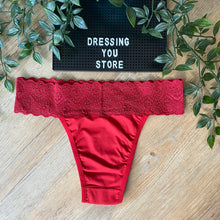 Load image into Gallery viewer, LACE-WAIST BRAZILIAN PANTY - RED