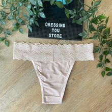 Load image into Gallery viewer, LACE-WAIST BRAZILIAN PANTY - BEIGE