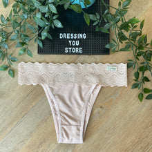 Load image into Gallery viewer, LACE-WAIST BRAZILIAN PANTY - BEIGE