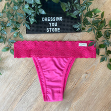 Load image into Gallery viewer, LACE-WAIST BRAZILIAN PANTY - PINK