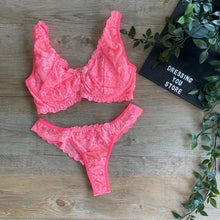 Load image into Gallery viewer, NICK UNLINED LACE SET - PEACH NEON