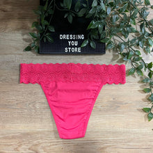 Load image into Gallery viewer, LACE-WAIST BRAZILIAN PANTY - CORAL PINK