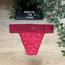 Load image into Gallery viewer, LACE-WAIST BRAZILIAN PANTY - DARK RED