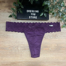 Load image into Gallery viewer, LACE-WAIST THONG PANTY - PURPLE
