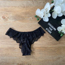 Load image into Gallery viewer, MICROFIBRE/LACE PANTY - BLACK
