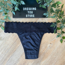 Load image into Gallery viewer, LACE-WAIST BRAZILIAN PANTY - BLACK
